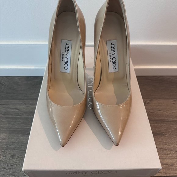 Jimmy Choo Nude Anouk Patent Leather Pump - Picture 4 of 7